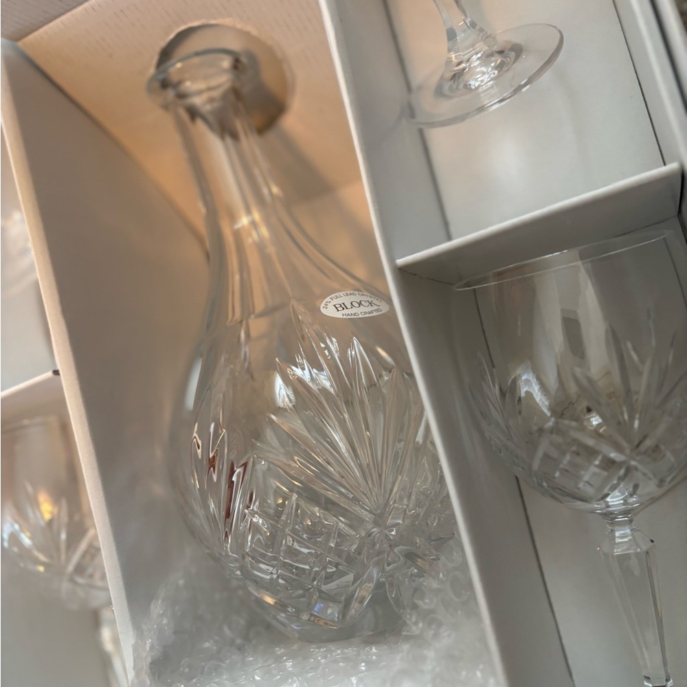 BLOCK Crystal Decanter and Glass Set 6 pieces